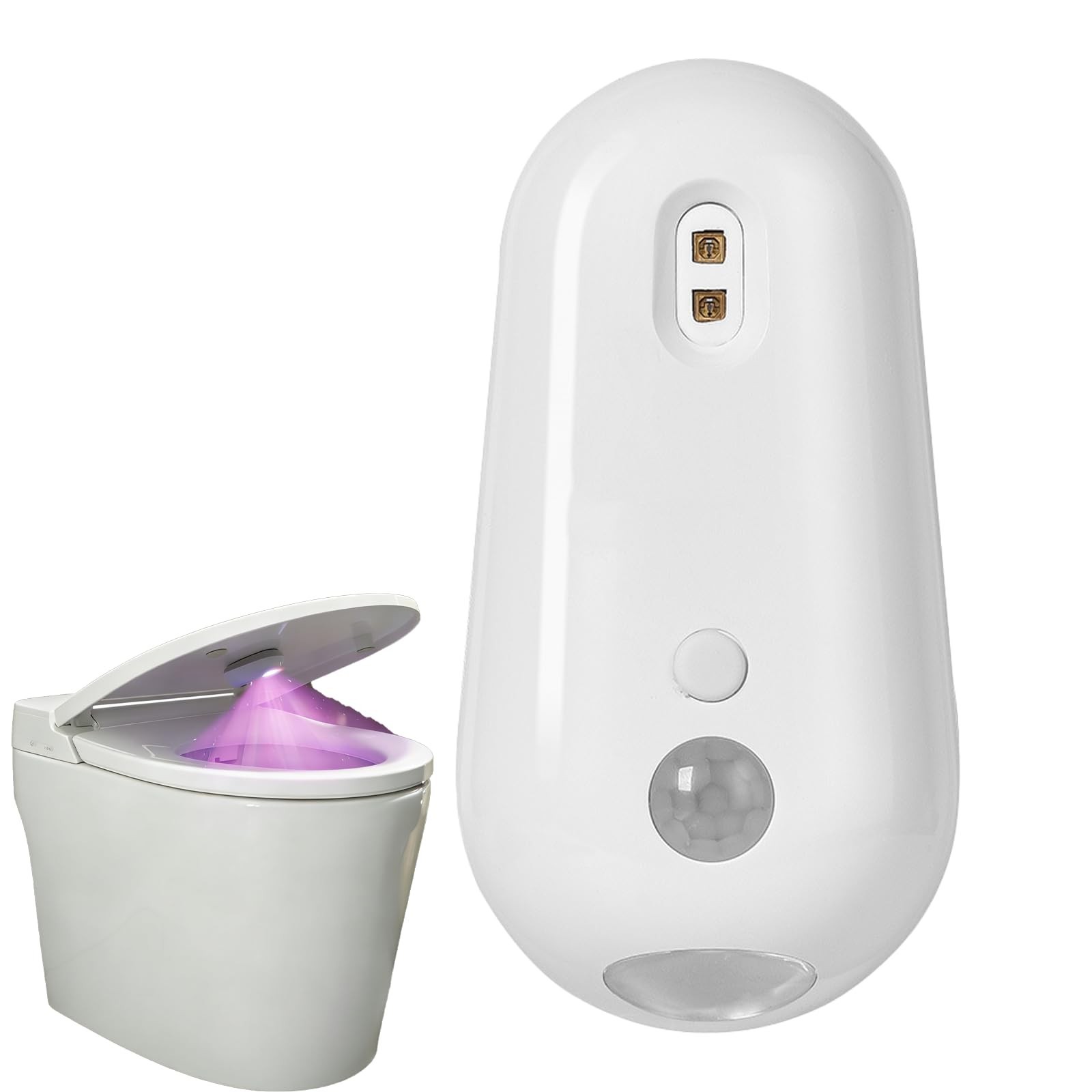 UV Toilet Night Light, Self-Cleaning, Motion Sensor, USB Rechargeable, Tool-Free