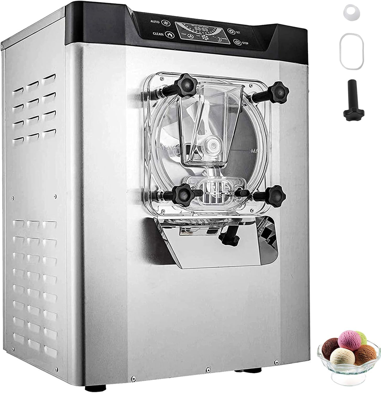 Commercial Ice Cream Machine 1400W 20/5.3 Gph Hard Serve Ice Cream Maker with LE