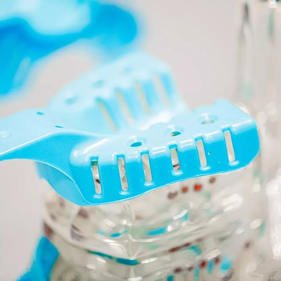 10 Pc/Set Dental Disposable Plastic Impression Trays Blue Plastic Denture