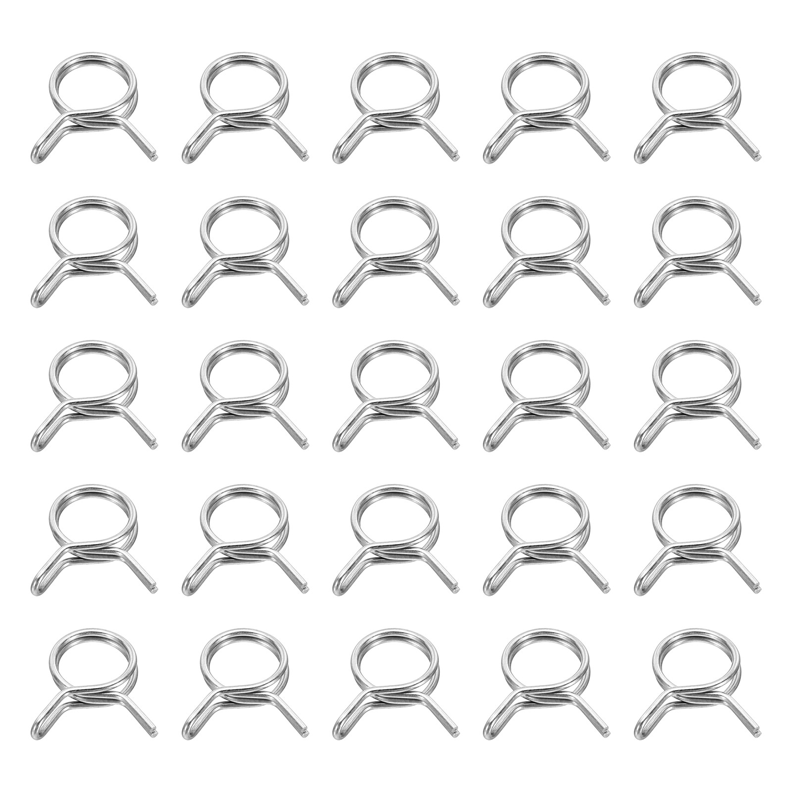 25Pcs 12mm ID 12-14.2mm OD Double Wire Spring Hose Clamp Spring Clips Clamps