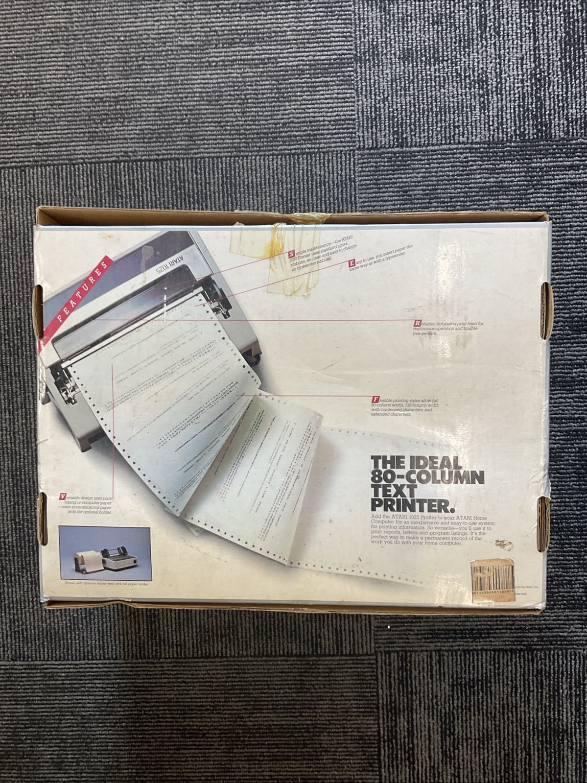 Atari 1025 Printer - In Box - Power On - Untested - Cables - Matching Serials