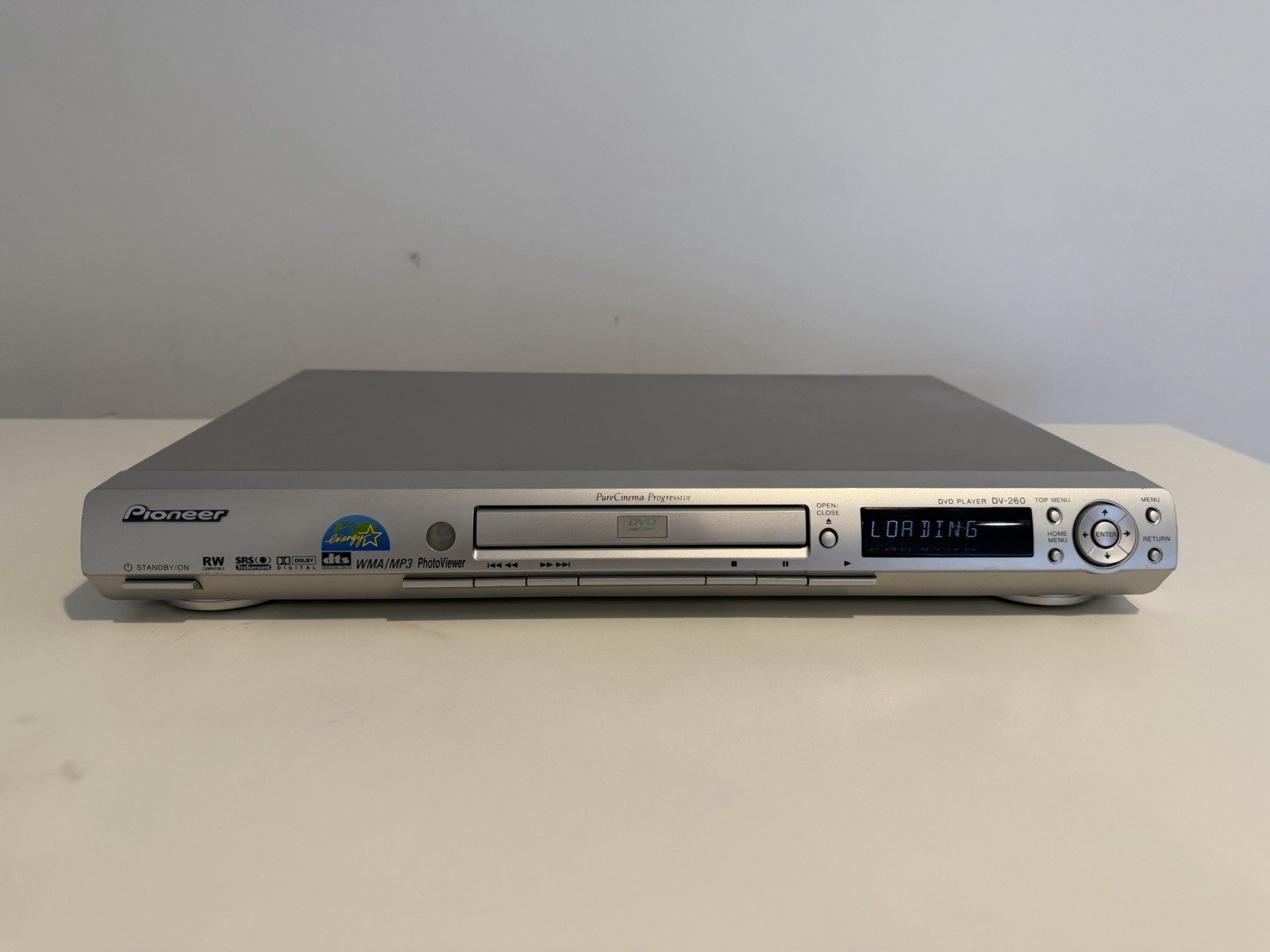 Pioneer DV-260 DVD Player Tested Working WMA MP3 Progressive Scan No Remote