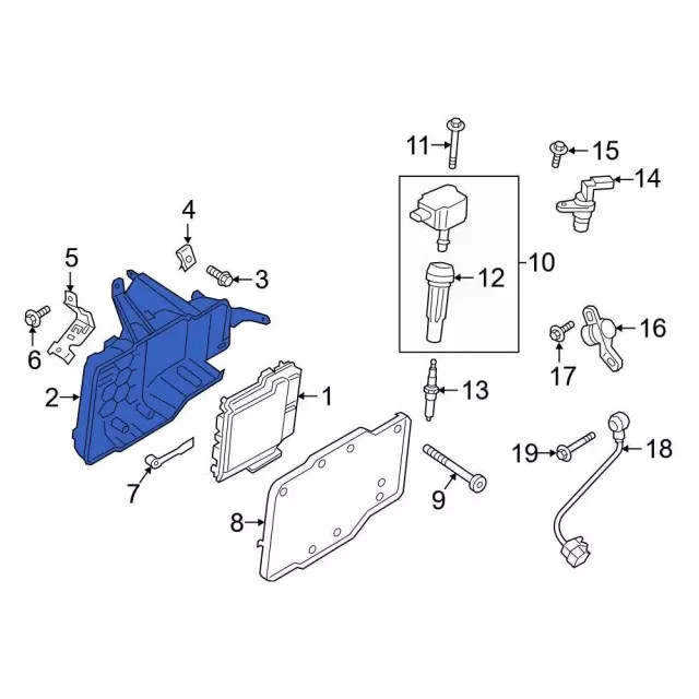 Genuine Ford Engine Control Module (ECM) Bracket KV6Z12A659B