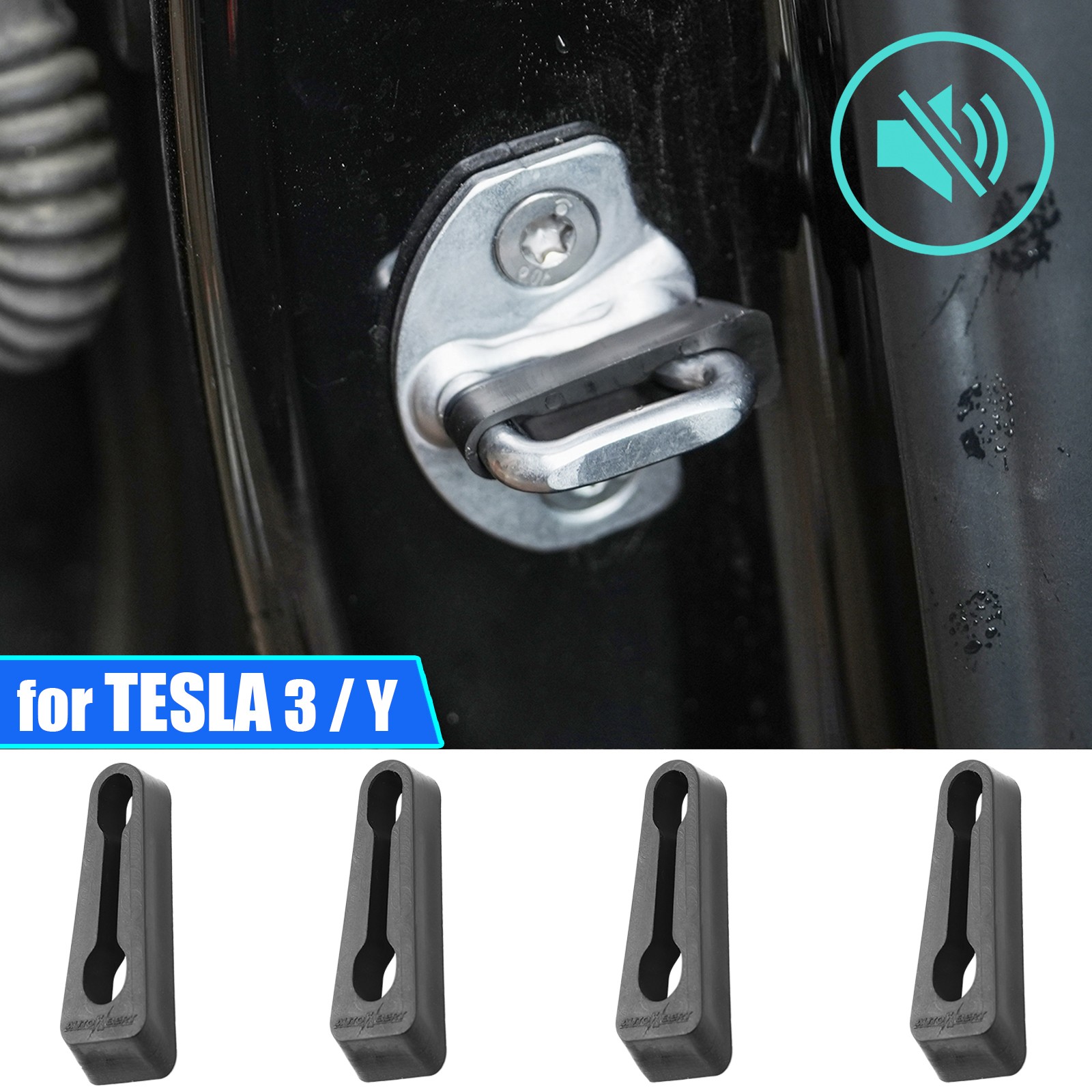 Car Door Striker Lock Buffer Damper For Tesla Model 3 Y Sound Noise Insulation