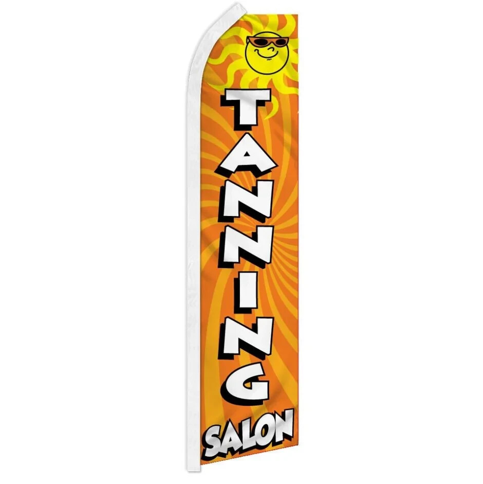 Tanning Salon Swooper Flutter Feather Advertising Beauty Tan Salon Banner Flag