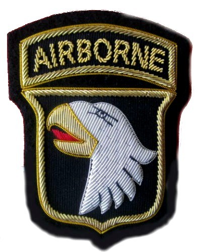 US ARMY 101ST AIRBORNE COMBAT IDENTIFICATION ID BADGE HAND EMBROIDERED - CP MADE