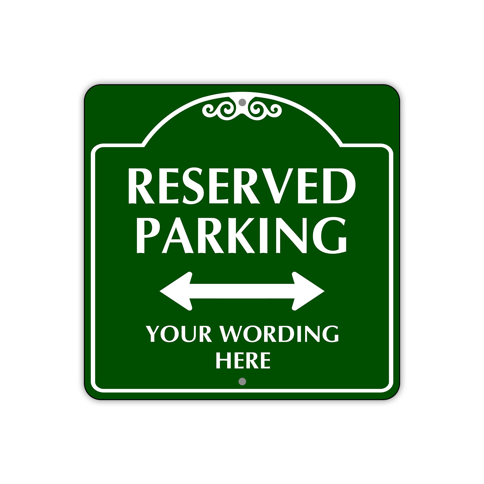 Custom Sign Reserved Parking Your Wording Sign Text Aluminum Metal 12"x12" Sign