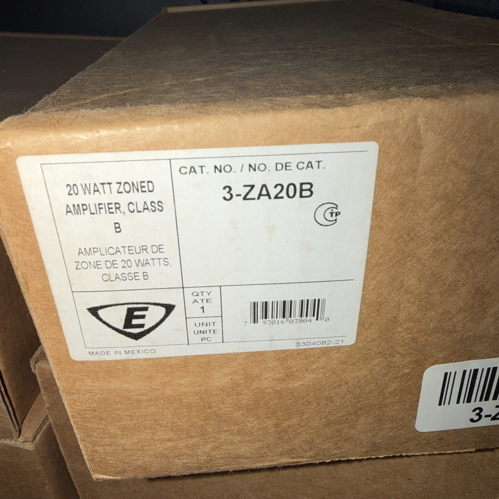 EDWARDS 3-ZA20B 20 Watt Zoned Amplifier Class A EST Fire Alarm