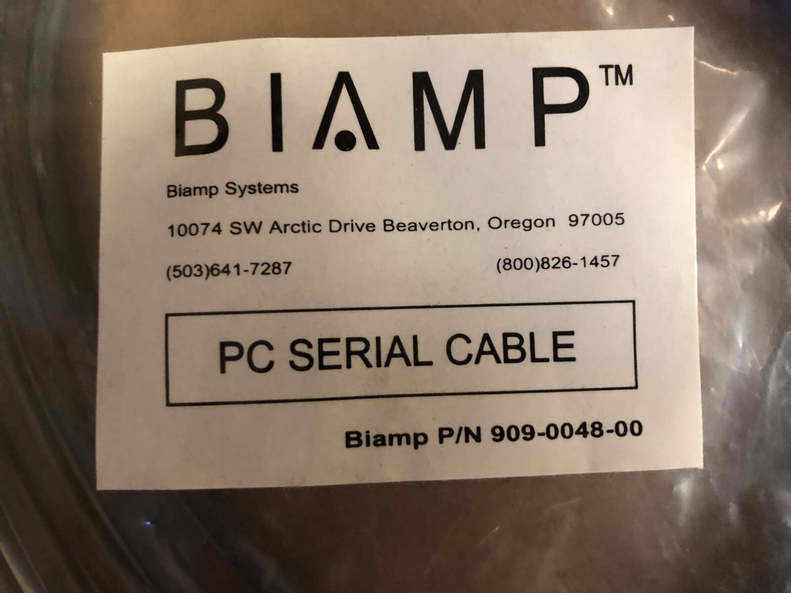 Biamp 909-0048-00 PC Serial Cable