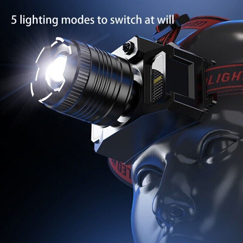 9900000LM Super Bright LED Headlamp Rechargeable Headlight Flashlight Head Torch