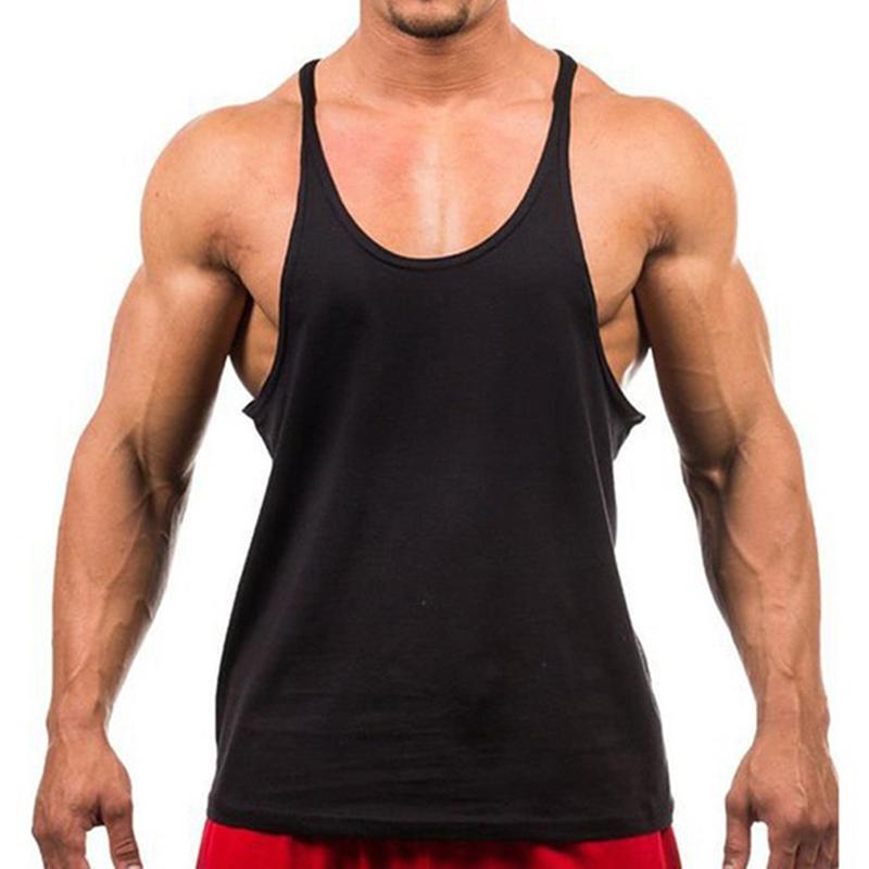 Men Gym Muscle Workout Fitness Tank Top Y Back Bodybuilding Stringer Shirt↷