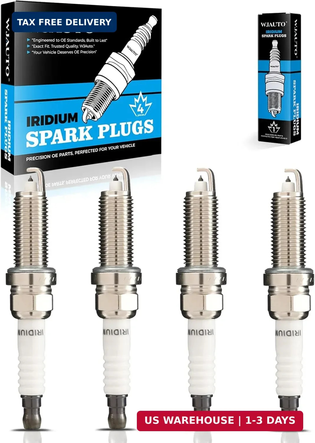Spark Plugs Iridium 4 Pack, Pre-Gapped Bujías Sparkplugs OEM Replacement for Toy
