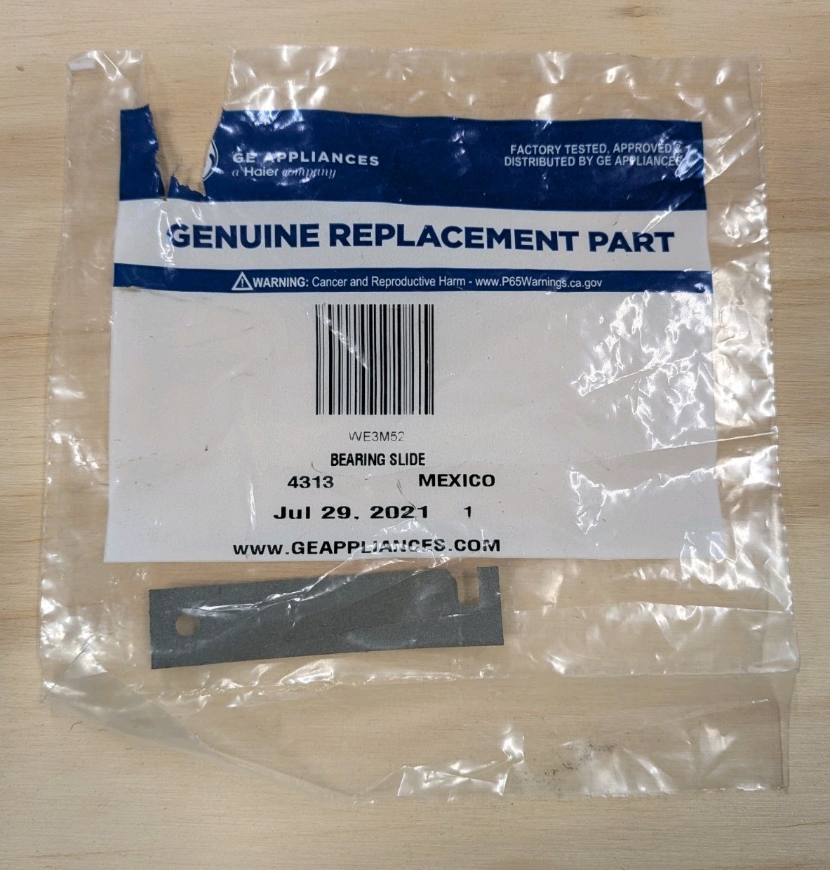 OEM GE Dryer Bearing Slide WE03X37320 WE03X34318 AP7204362 WE3M52