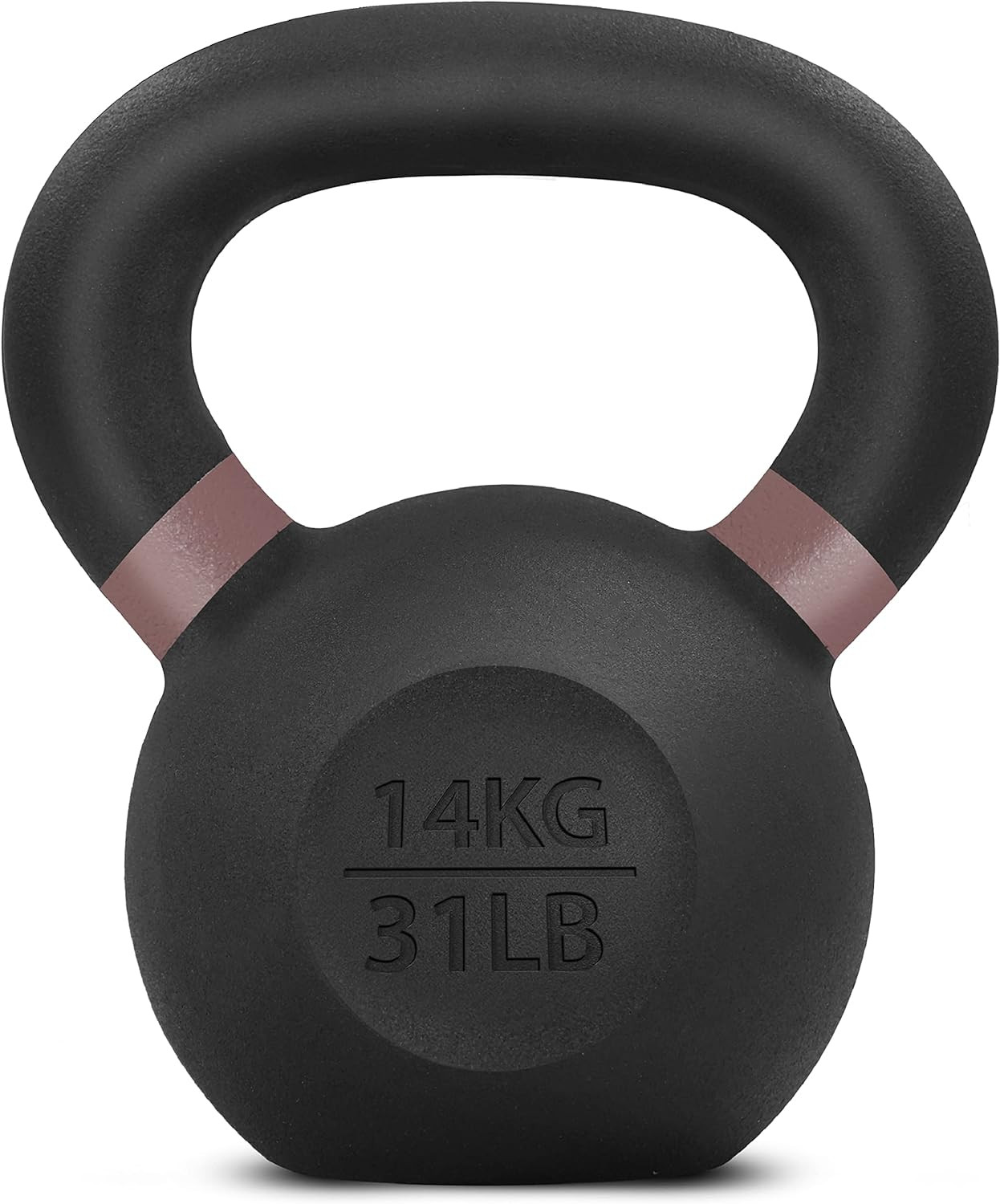 Powder Coated Kettlebell, Cast Iron Core Kettlebells with Non-Slip Handle & Flat