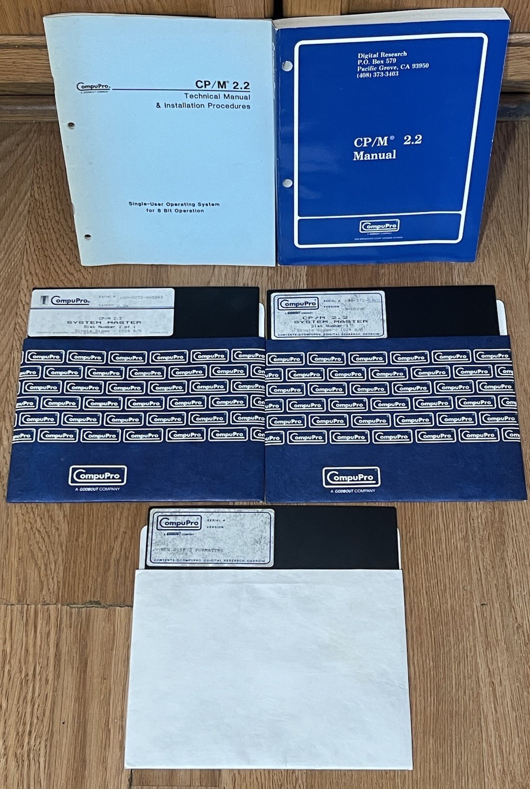 Rare Original Compupro CP/M 2.2 System Master Disk Set W/ Manuals S-100