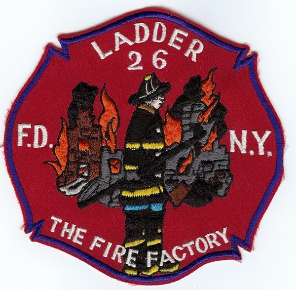 New York City FDNY Ladder - 26 "Fire Factory", NY (5" x 5") fire patch