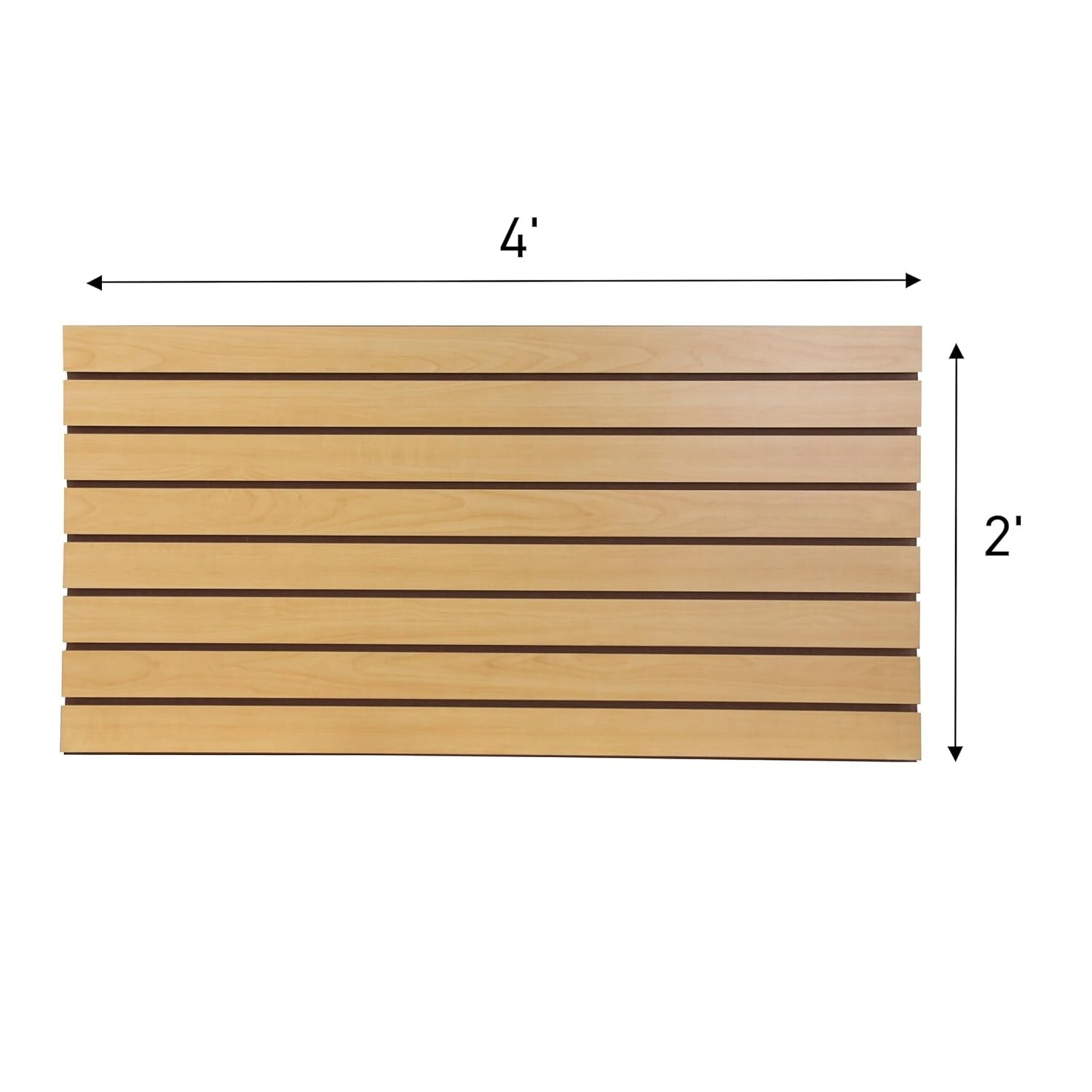 2 Slatwall Easy Panels 4' x 2' Horizontal Maple Fiberboard Panel