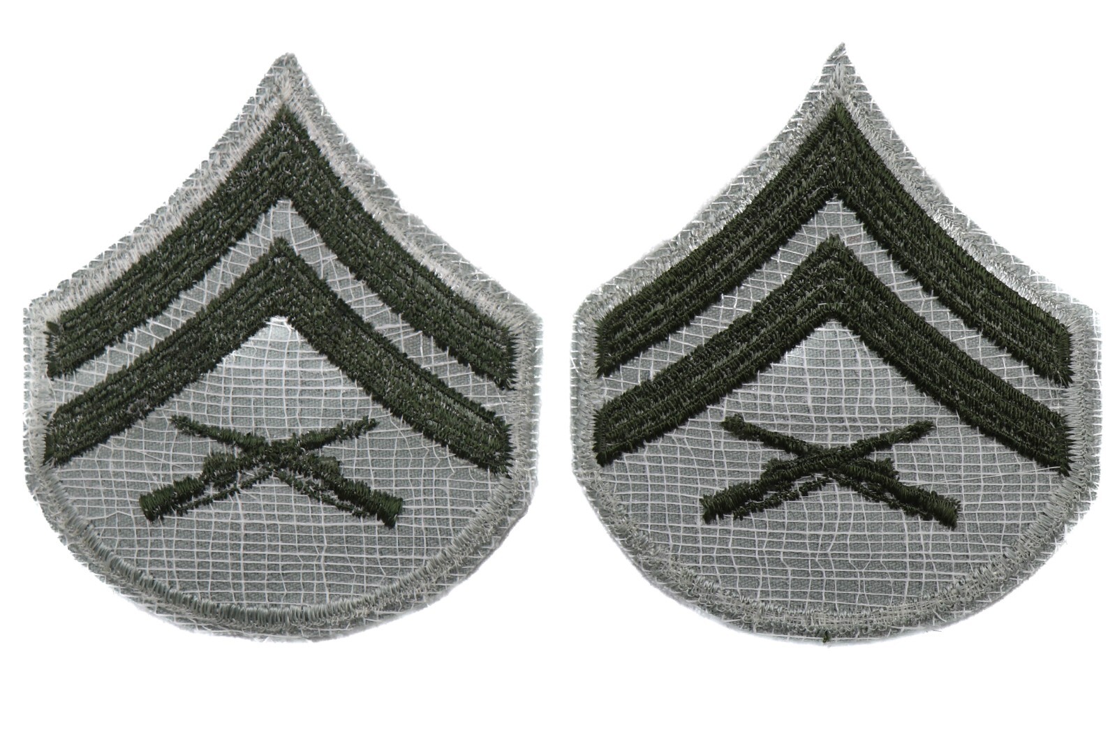 2 Vietnam USMC Corporal Marines E4 E-4 Chevrons Patch Pair Green Tan