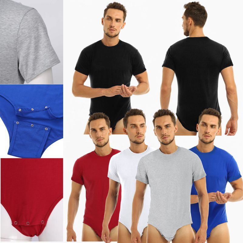 US Men Jumpsuit Adults Bodysuit Yoga Unitard Lingerie Romper One Piece Sleepwear