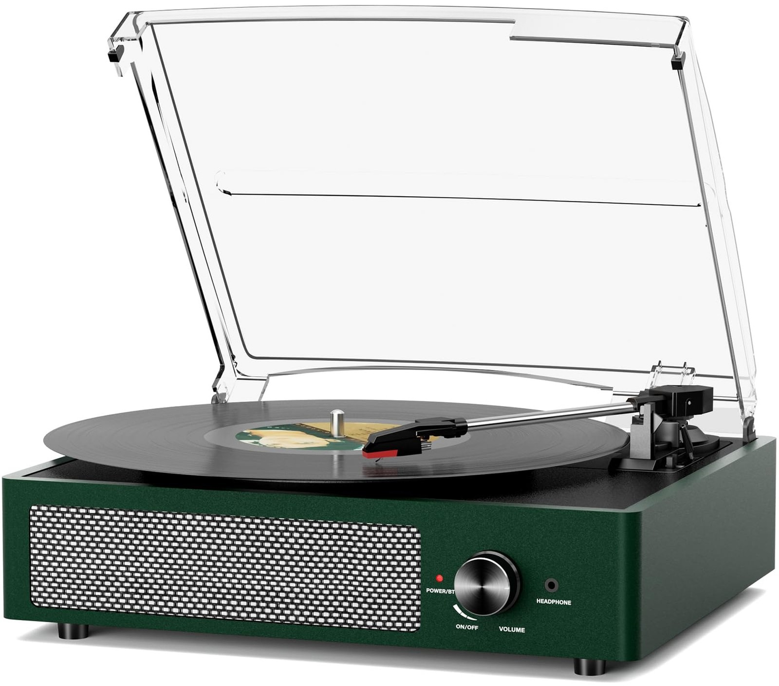 Record Player Bluetooth Turntable with Built-in Speakers & 3 Speed 3 Size Por...