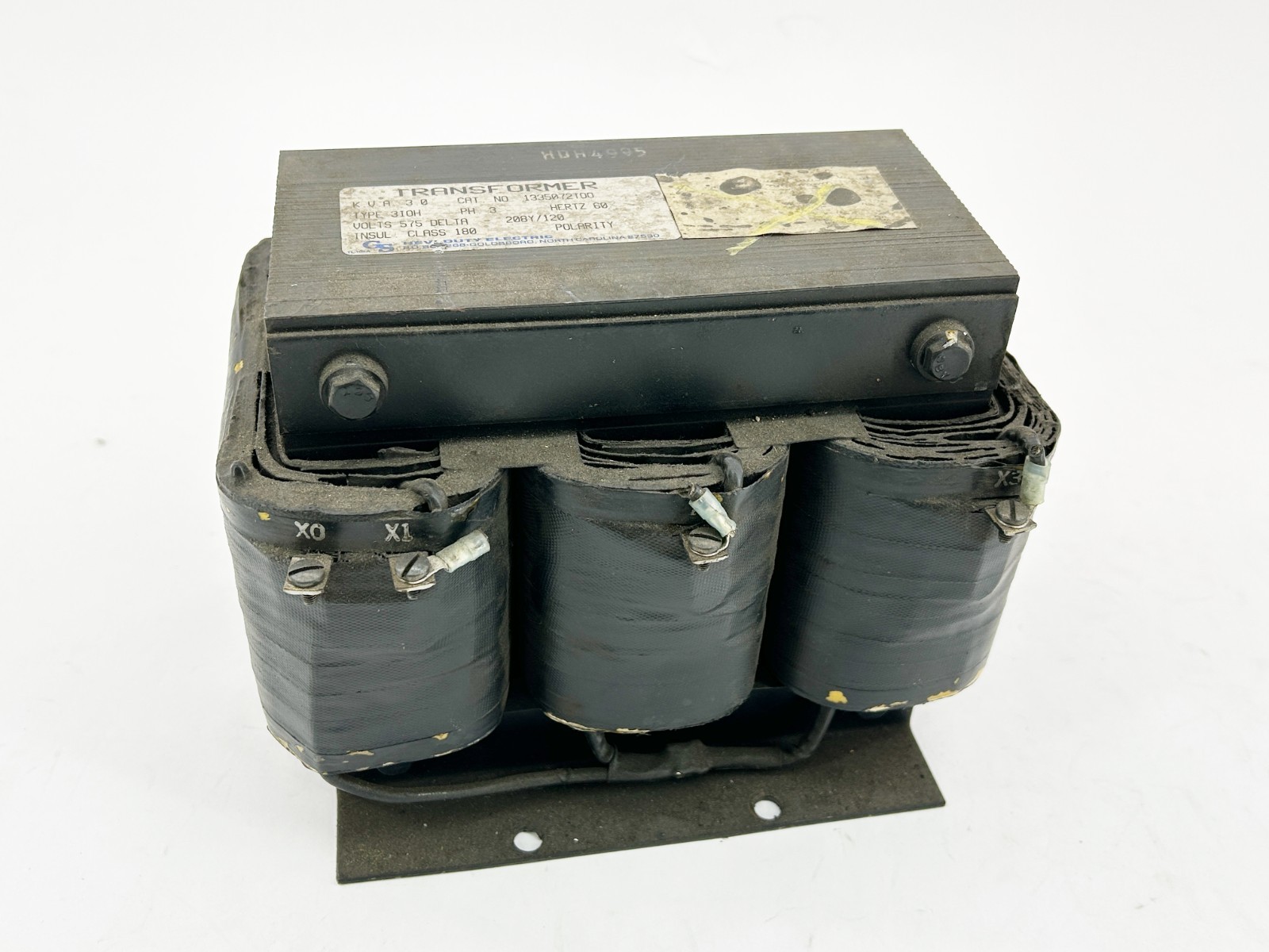 Hevi Duty 1335072TOO Transformer 3PH Delta 575V 208T/120 60Hz KVA3.0