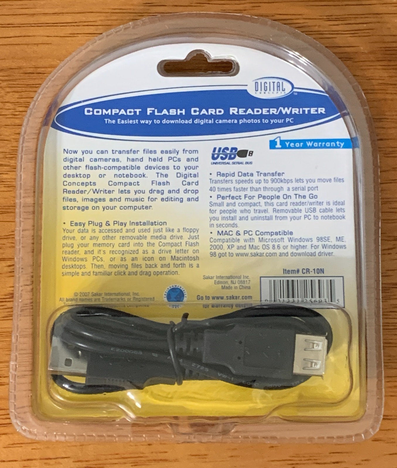 New Digital Concepts CR-10 Compact Flash Card Reader/Writer for older Mac & PC
