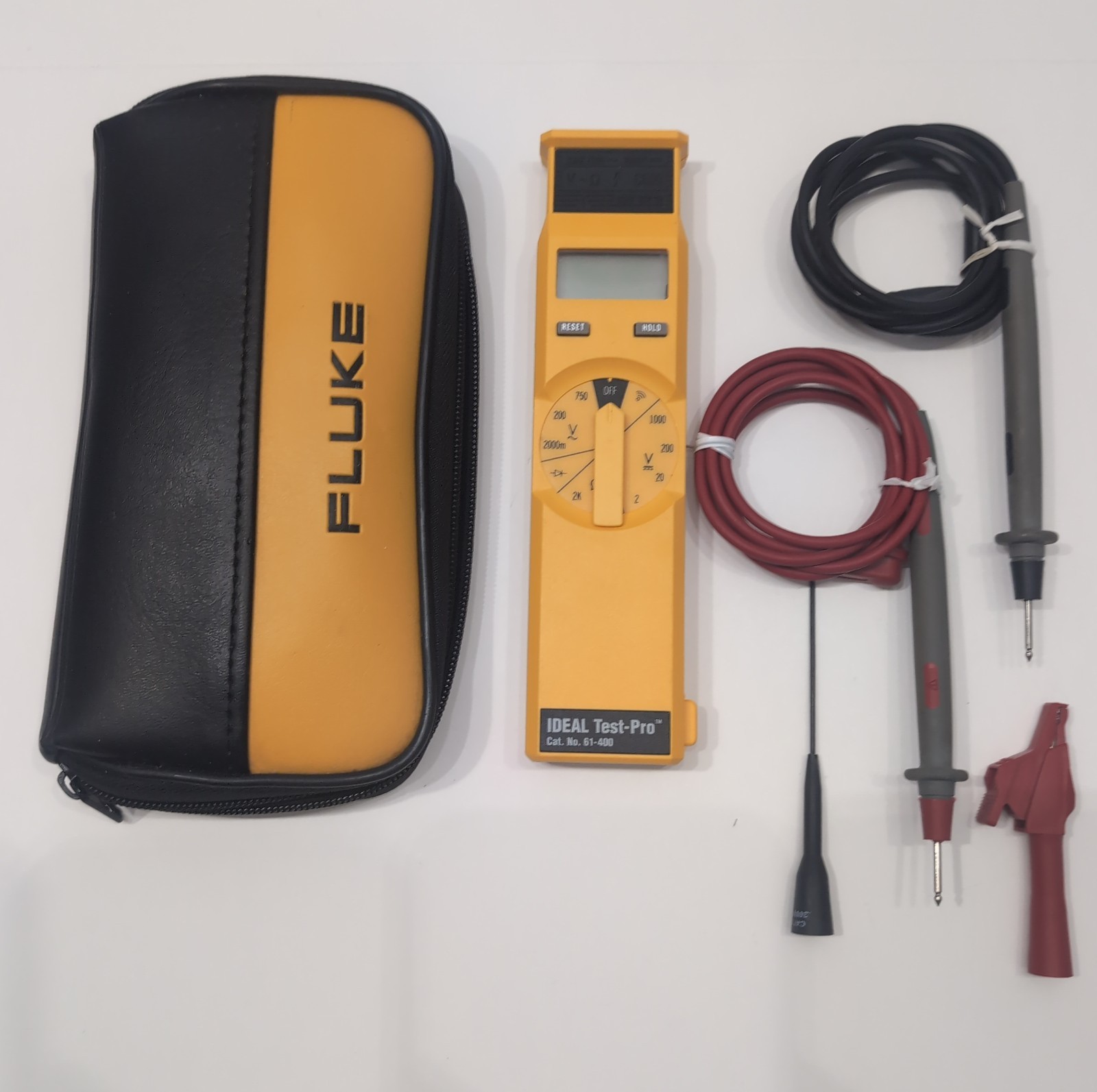 IDEAL Test-Pro Stick Digital Multimeter 61-400 With Fluke Leads And Leather Case