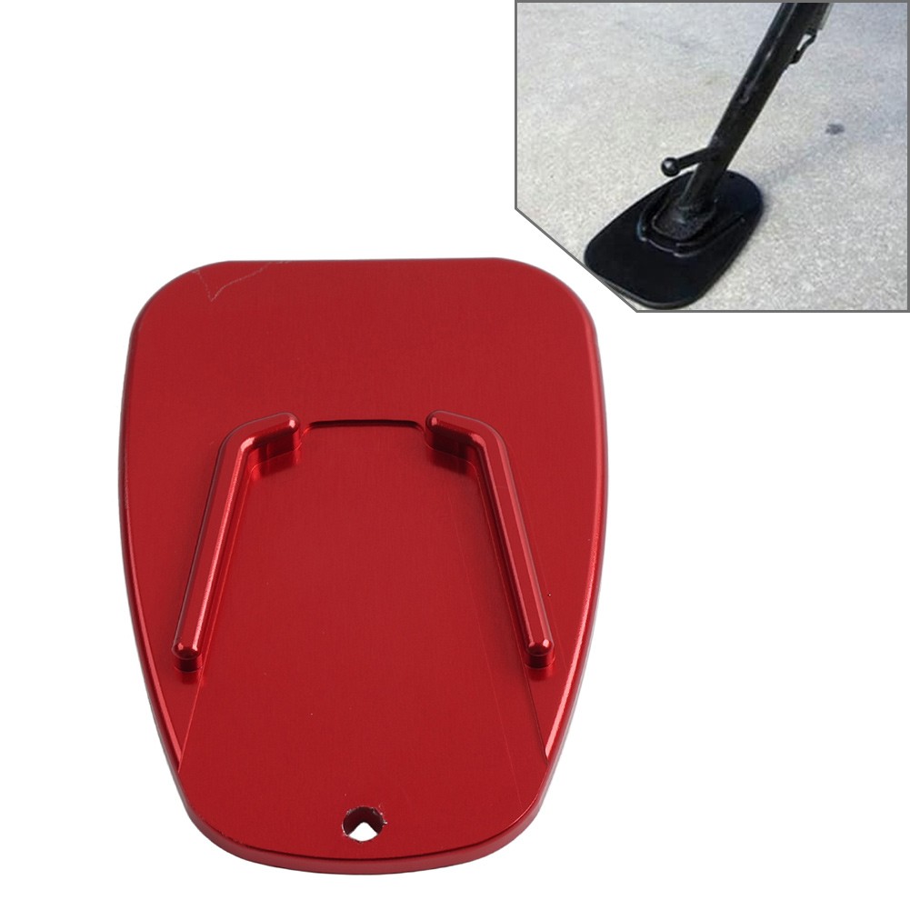 Red Universal Aluminum Alloy Motorcycle Enlarge Side Stand Kickstand Pad Plate