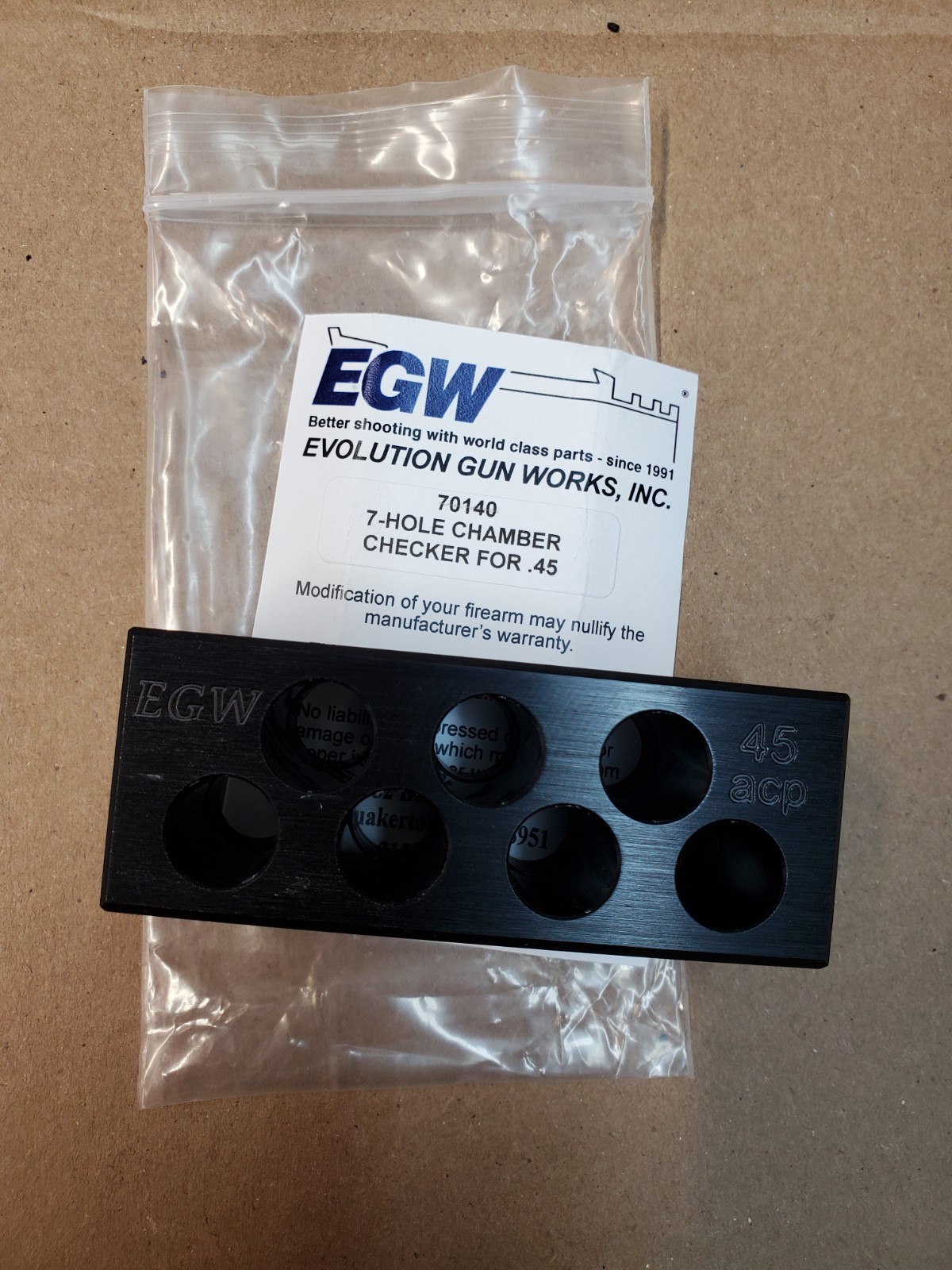 EGW Reloading Case Gauge Checker   .45 ACP  7 Round  NEW 70140