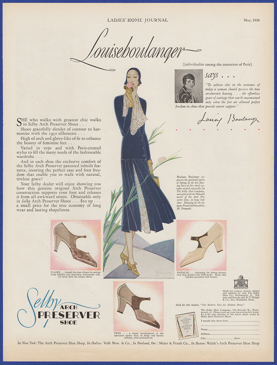 Vintage 1930 SELBY ARCH PRESERVER Women's Shoes Fashion Art 30s Print Ad