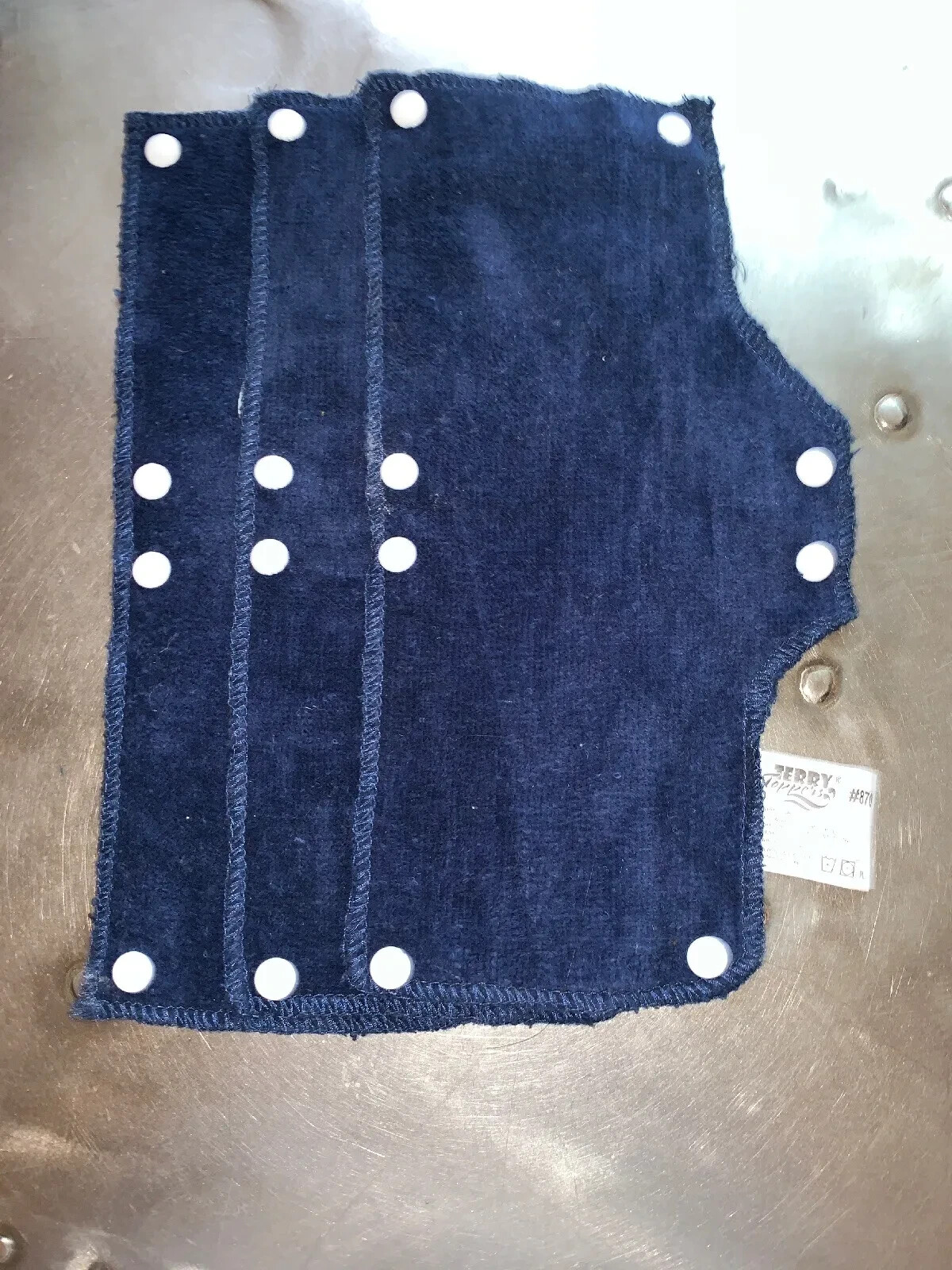 QTY-3 OCCUNOMIX Terry Toppers Cloth Snap On replacement Hard Hat Sweatbands Navy