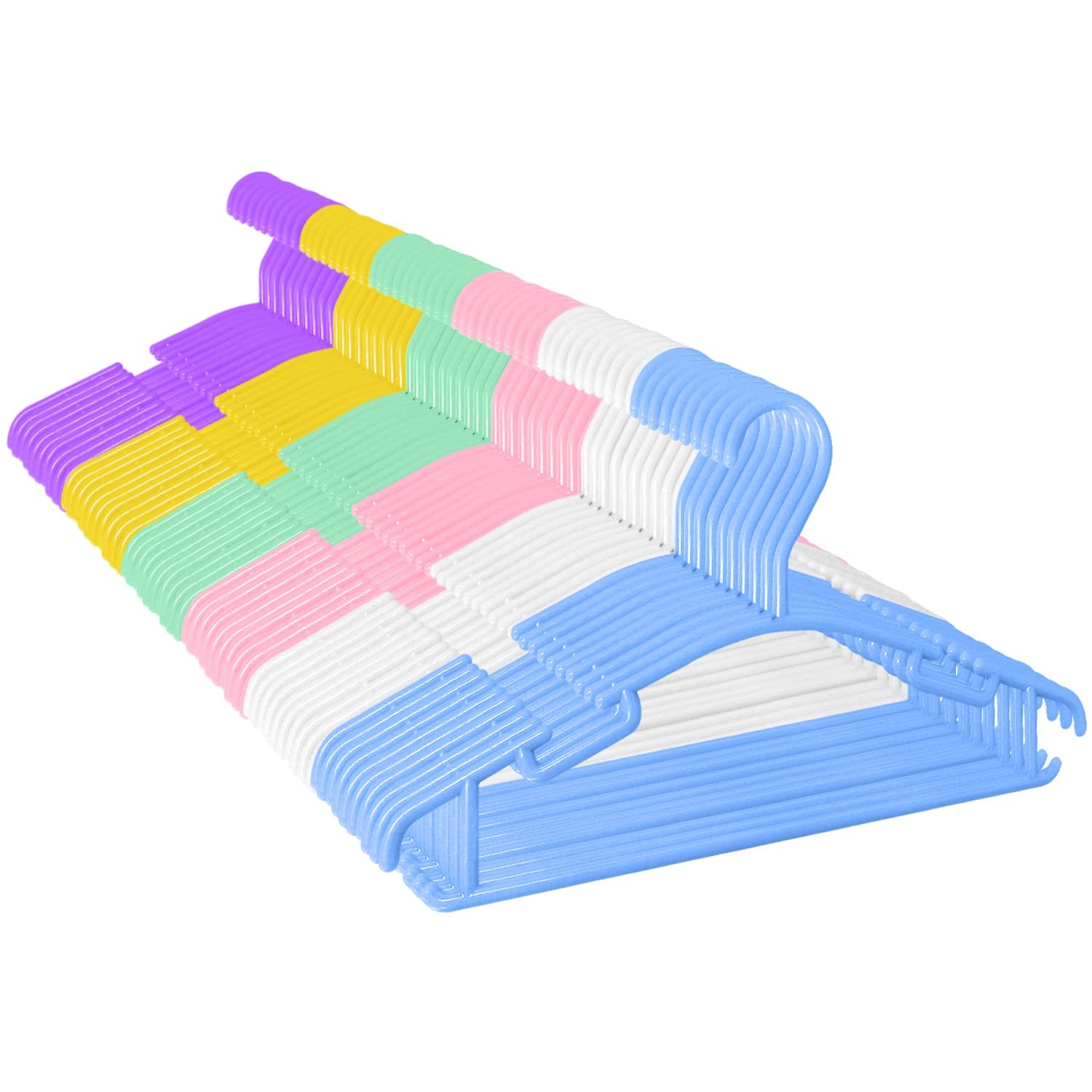 60 Pack Kids Hangers Multicolor Baby Hanger Childrens Plastic Infant Hanger T...