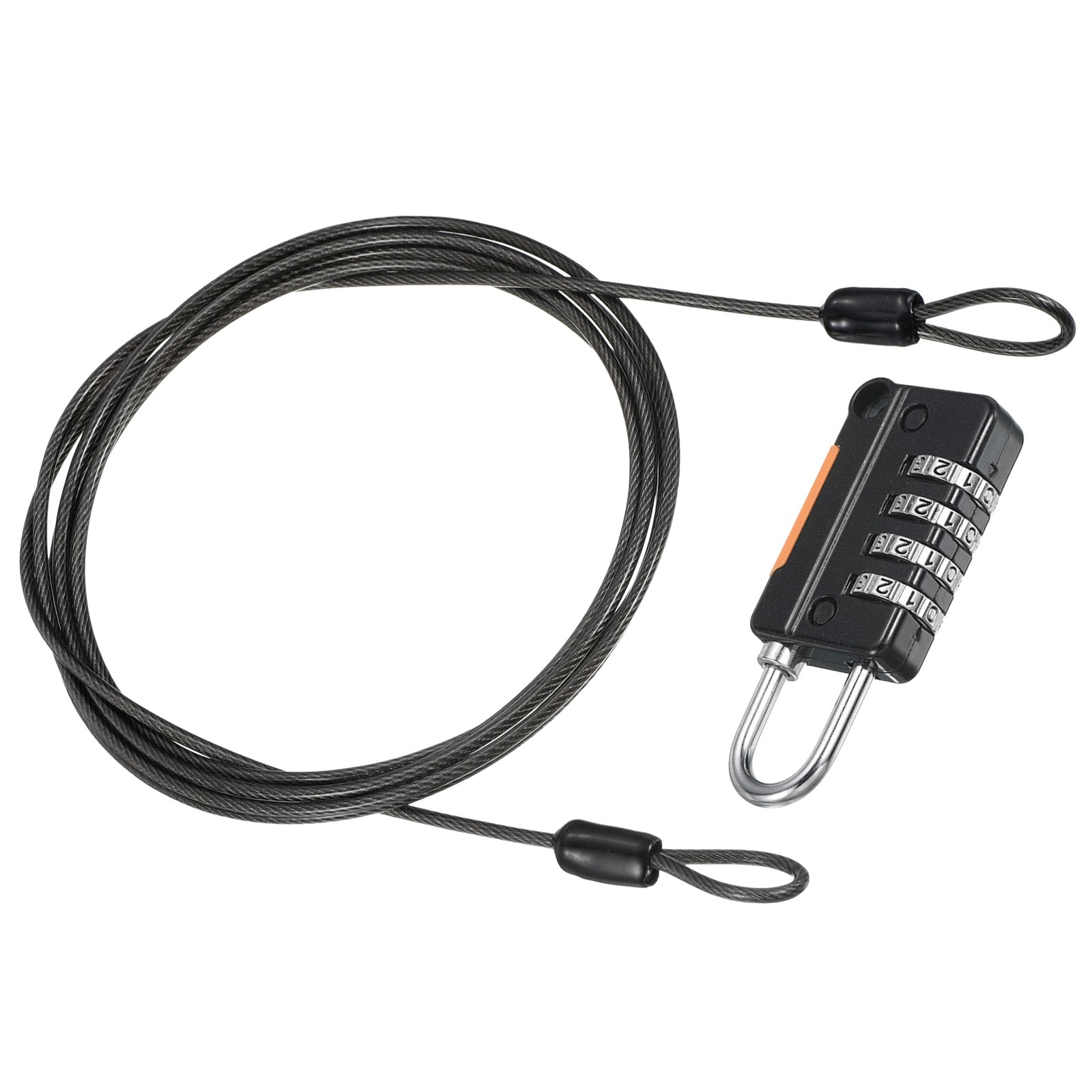1Pcs 6.5Ft 4Digit Security Cable Padlock DIY Combination Lock