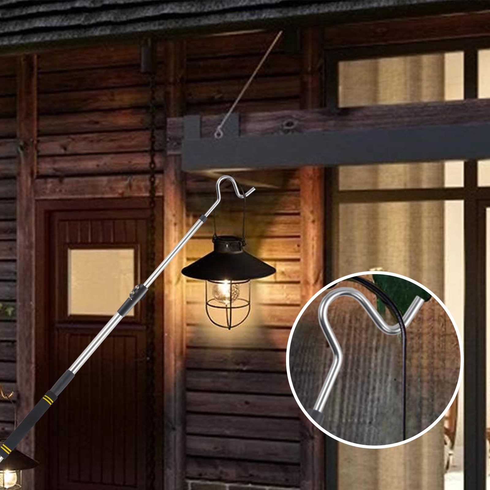 Clothes Hooks, 49"-91" Extendable Coat Hook Durable and Sturdy Telescopic Pol...