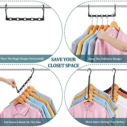 -Closet-Organizers-and-Storage, Space-Saving-Hangers | Magic 6 Pack Black