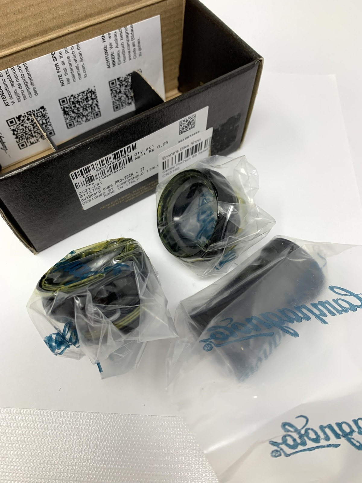 Campagnolo Bottom Bracket Outboard Cups Pro-Tech Italian - New
