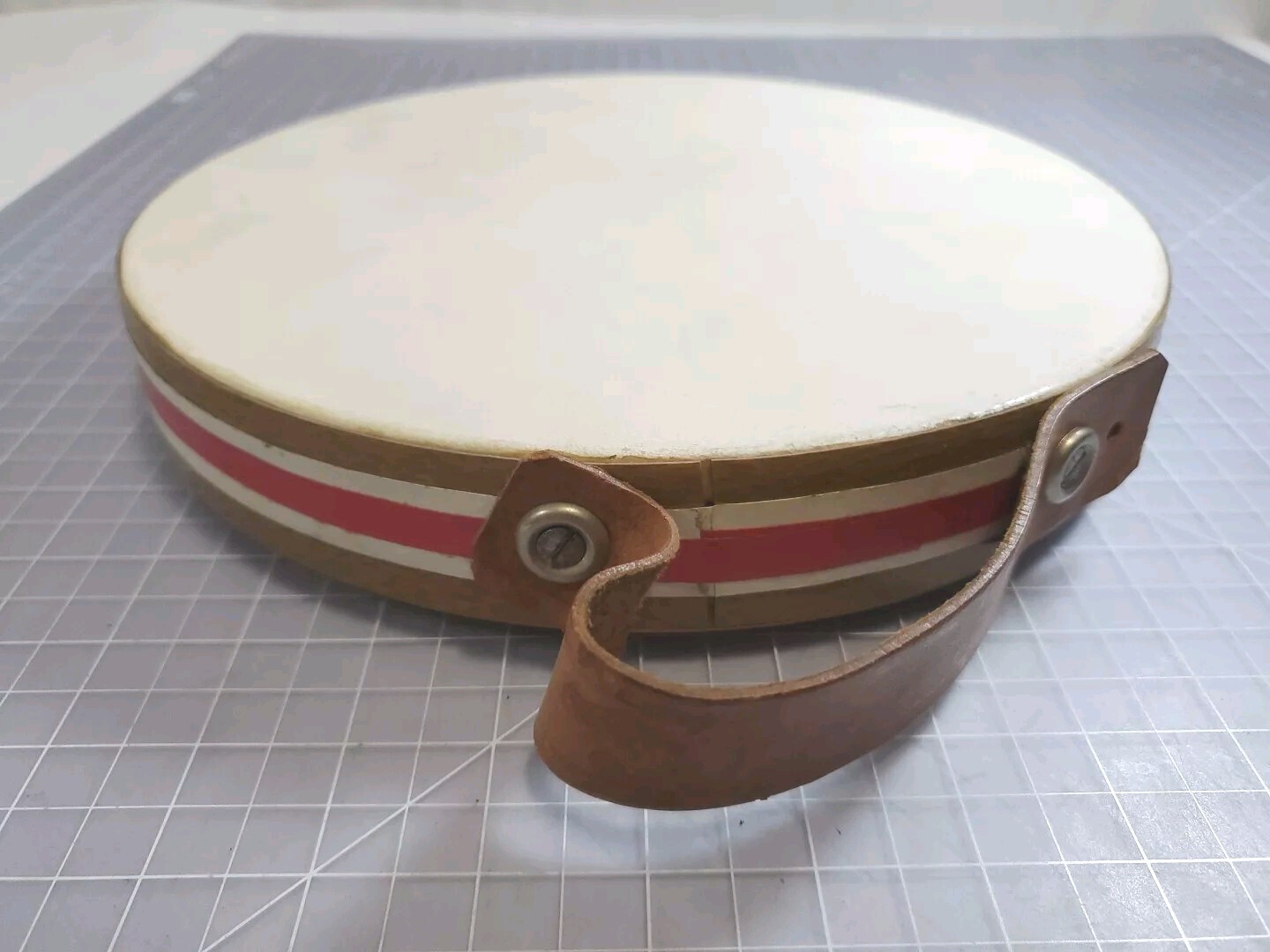 Vintage 10.5” Berruti "EXTRA" Hand Drum w Handle Music Percussion EUC