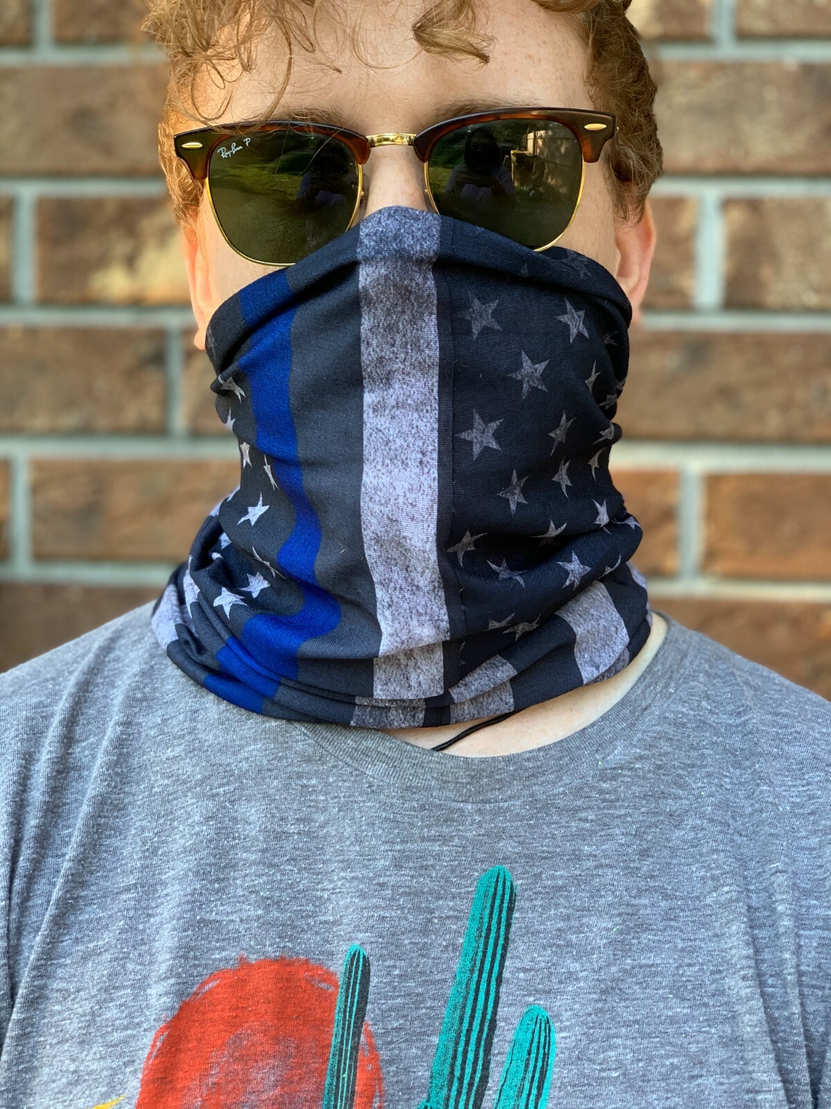 Back the Blue American Flag Seamless Neck Tube/Face mask