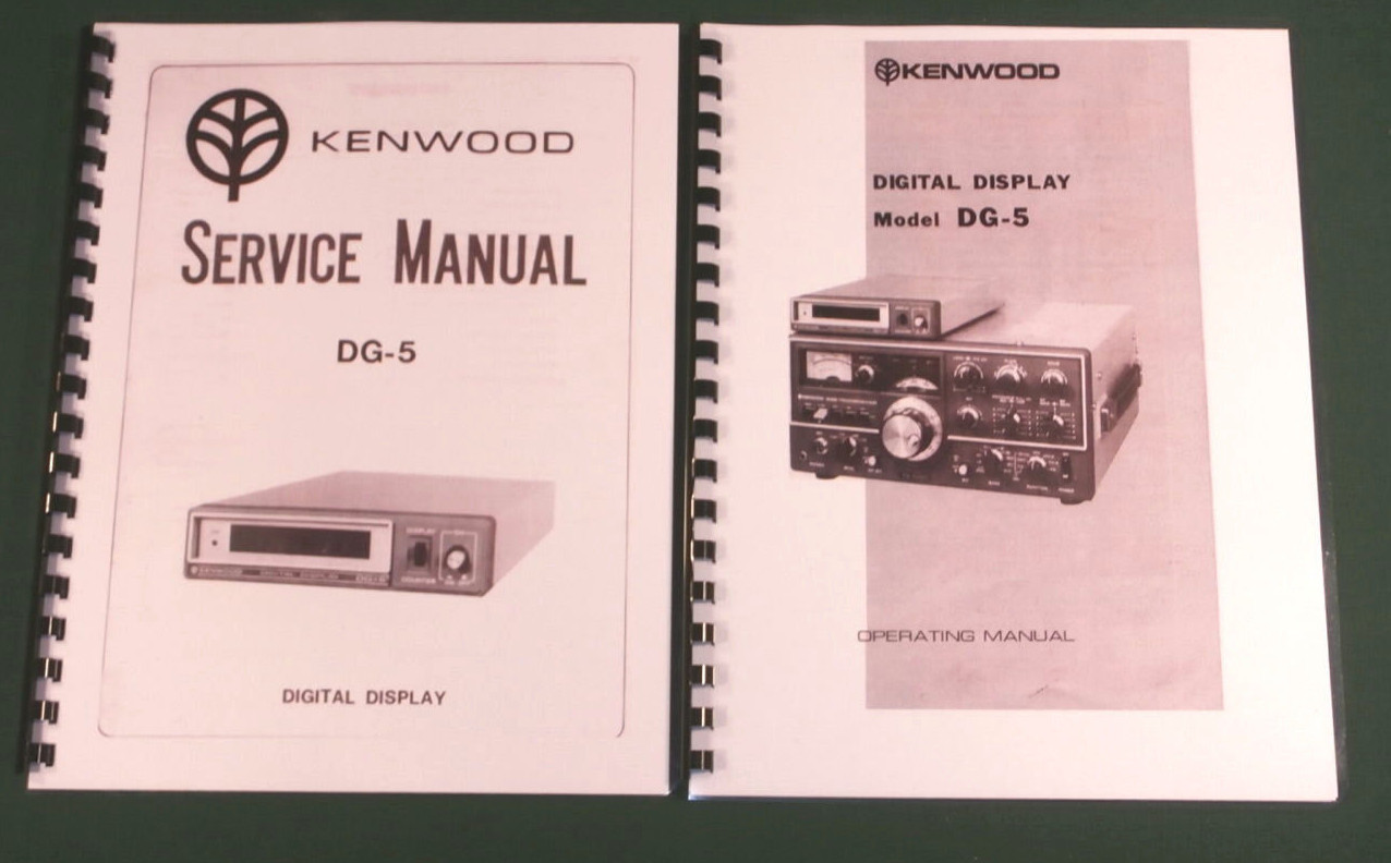 Kenwood DG-5 Service & Instruction Manuals - Card Stock Covers & 28lb Paper