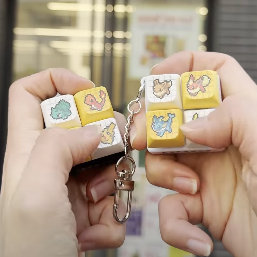 CU Pokemon Eevee Keycap Keychain Keyboard Keycap Charm Korea Limited