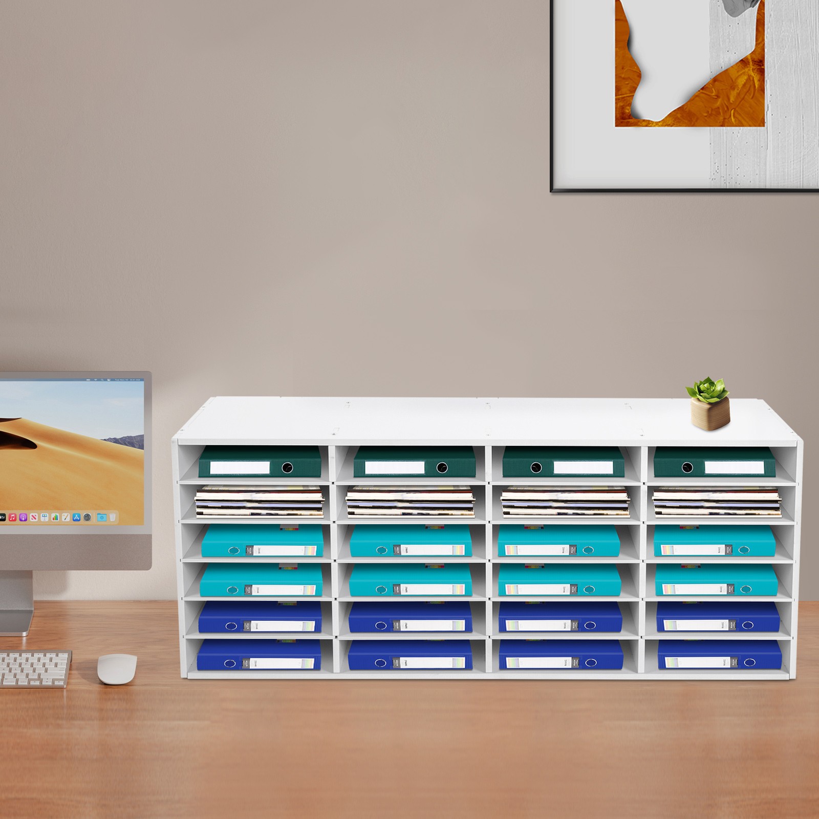 24 Slots Paper & Mail Organizer File Classification Cabinet Literature?Organizer