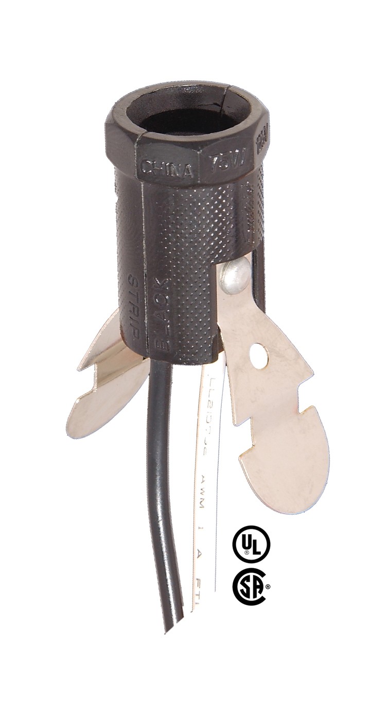 B&P Lamp® Keyless Candelabra Socket W/Spring Clips, Various Sizes