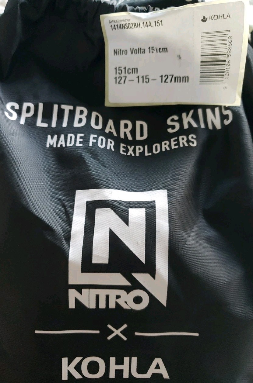 Nitro Volta Climbing Splitboard Skins x Kohla 151cm NWTs