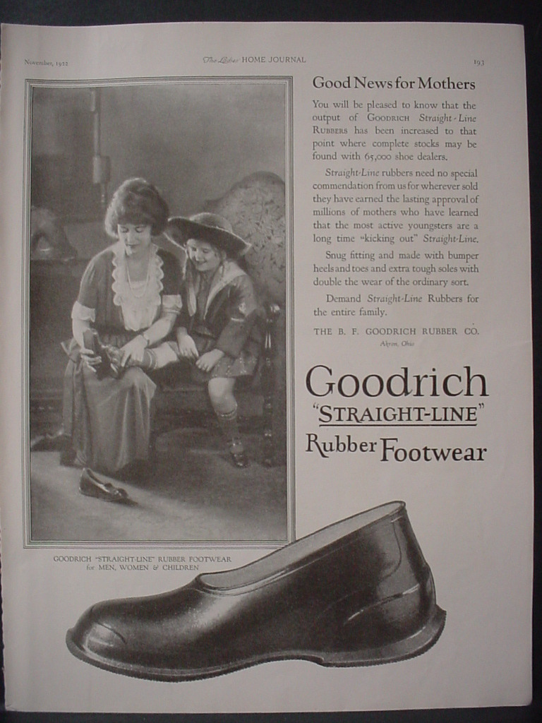 1922 Goodrich Rubber Footwear Shoes Full Page Vintage Print Ad 12033