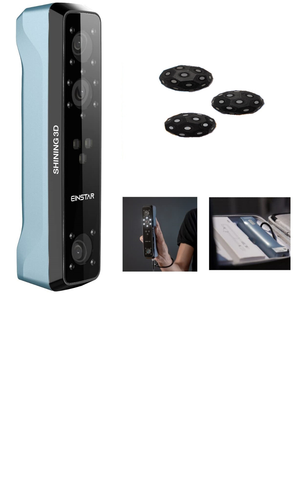 Einstar 3D Color Handheld Scanner 0.1mm Resolution with 3 Marker Helper