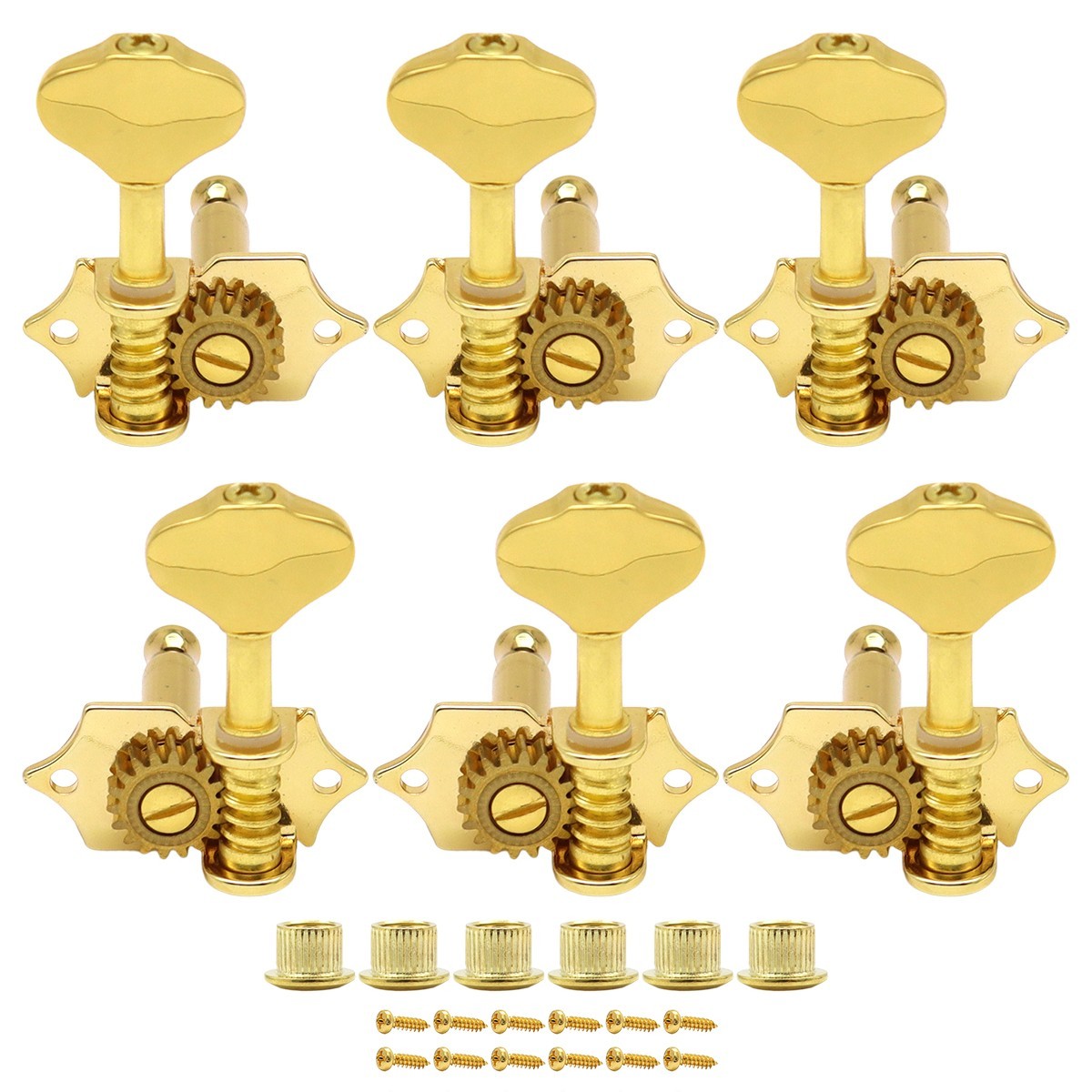 3L3R Open Gear Guitar Tuning Pegs Machine Heads Tuners Gold for Folk Acoustic
