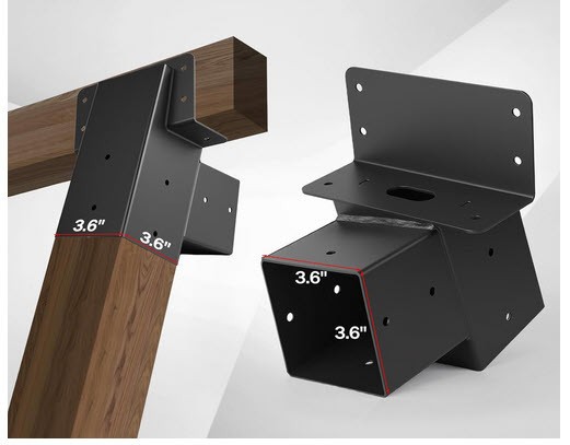 4 Pcs Outdoor 4x4 Compound Angle Brackets Deer Stand/treehouse/Swing Set+. Black