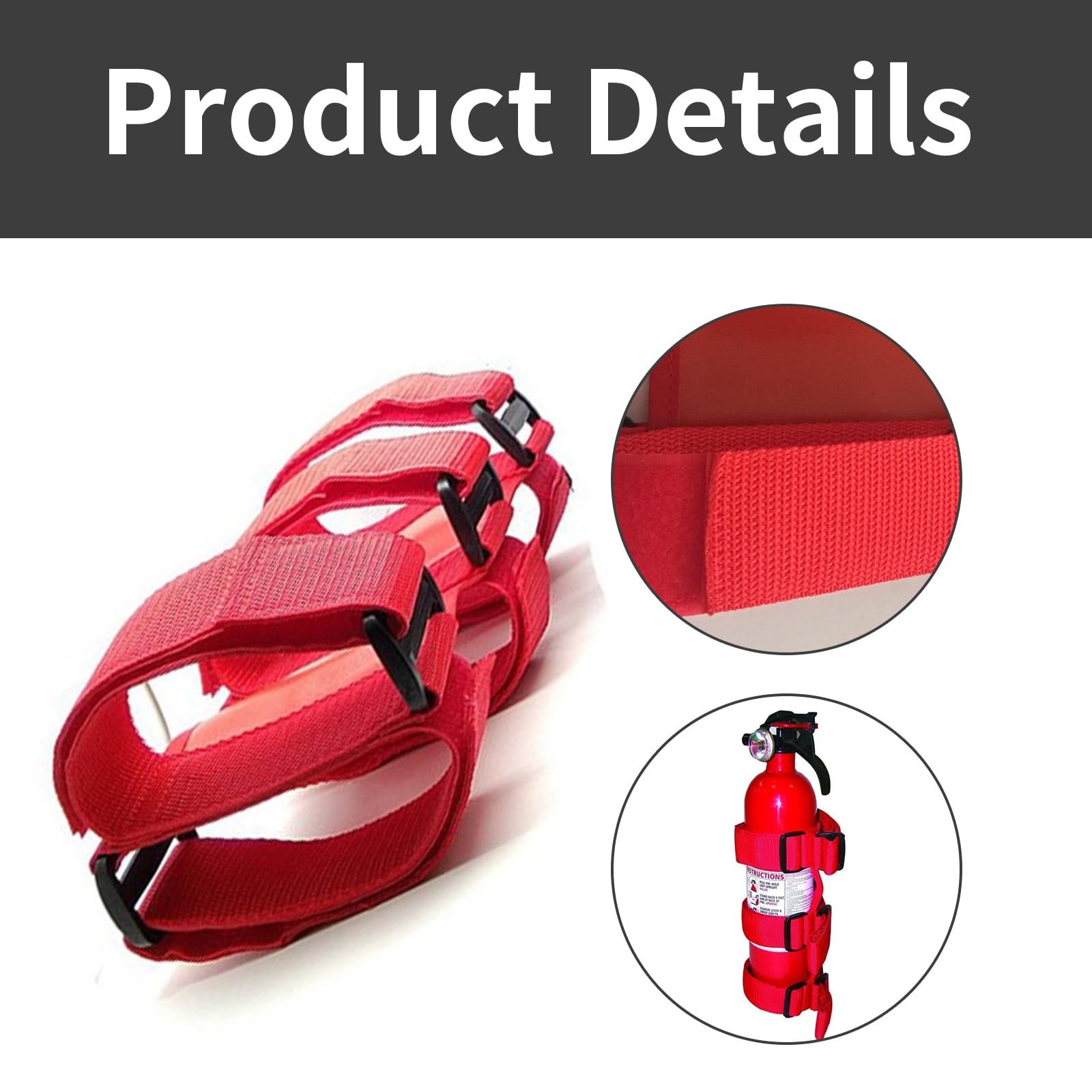 1 Pcs Red Fire Extinguisher Holder, Adjustable Fire Extinguisher Fixed Belt ,...