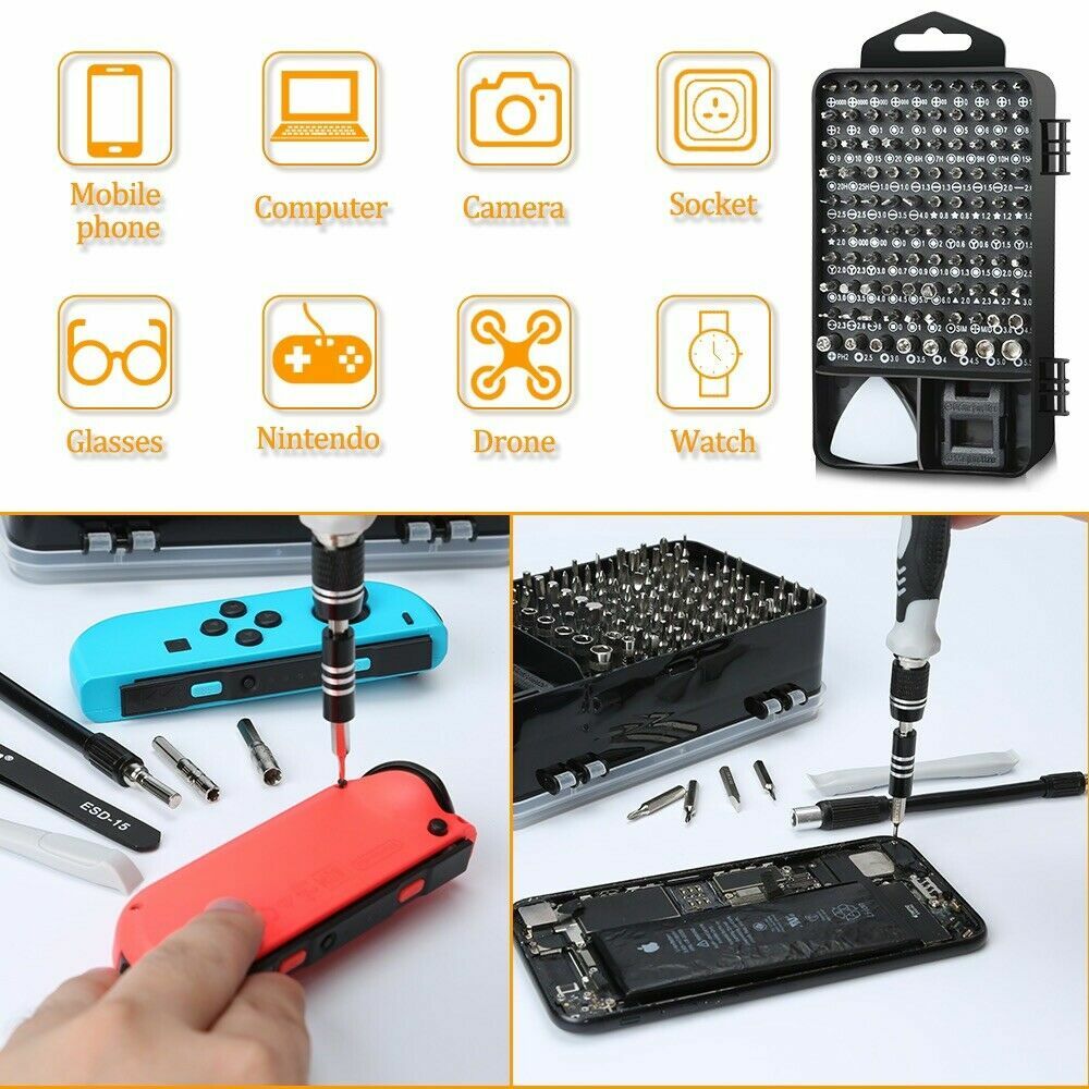 Micro Security Bit Set Tamper Proof Screws Torx Hex Star Triwing Screwdriver Kit