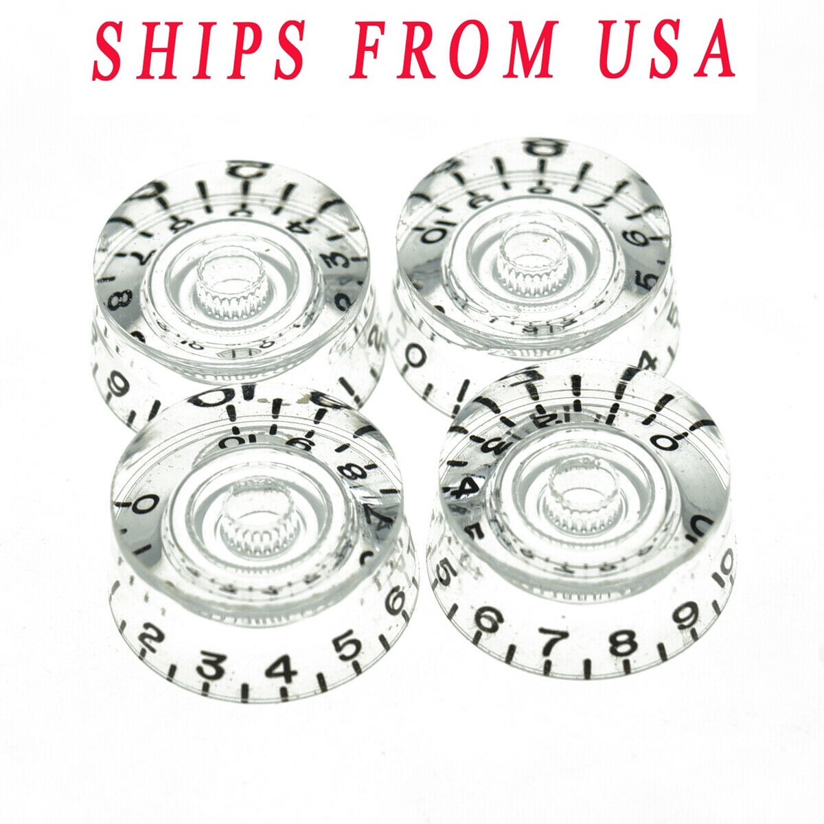 Guitar Speed Dial Knobs 24 Fine Spline Control Knobs fit Gibson Les Paul Clear